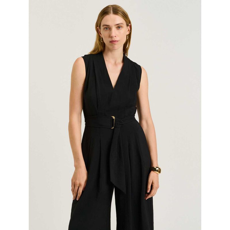 Veronika Maine Rayon Blend Belted Jumpsuit image number 3